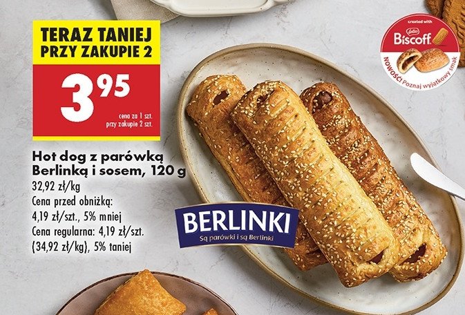 Hot dog z parówką berlinką i sosem promocja