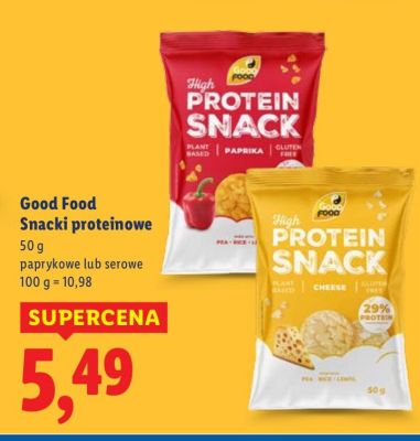Snacki proteinowe Good Food paprykowe  promocja w Lidl