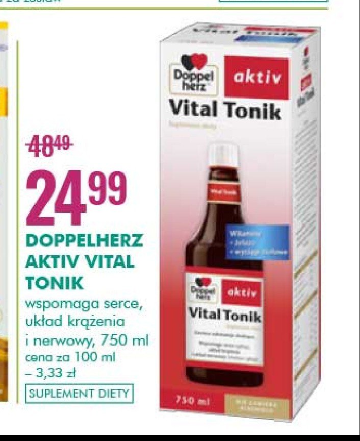 Napój wspomagający serce Doppelherz vital tonic promocja