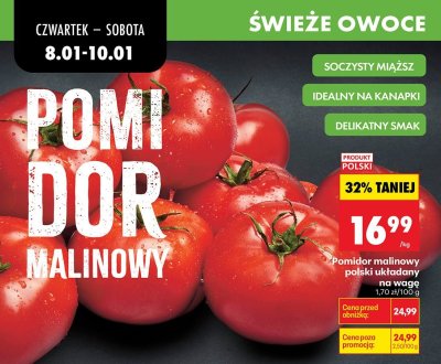 Pomidor malinowy polski układany na wagę Biedronka promocja w Biedronka