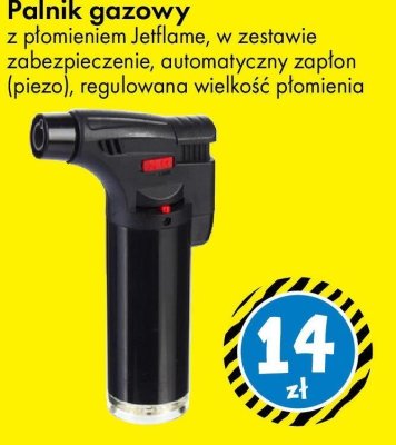 Palnik gazowy z płomieniem JetFlame w zestawie zabezpieczenie automatyczny zapłon (piezo) regulowana wielkość płomienia promocja w Tedi