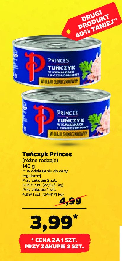 Tuńczyk w kawałkach i rozdrobniony w oleju słonecznikowym Princes promocja