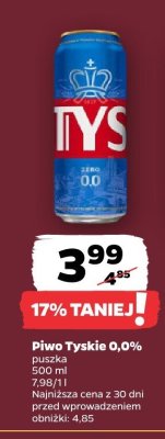Piwo Tyskie 0,0%  promocja w Netto