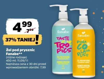 Żel pod prysznic (różne rodzaje) Fanabe promocja w Netto