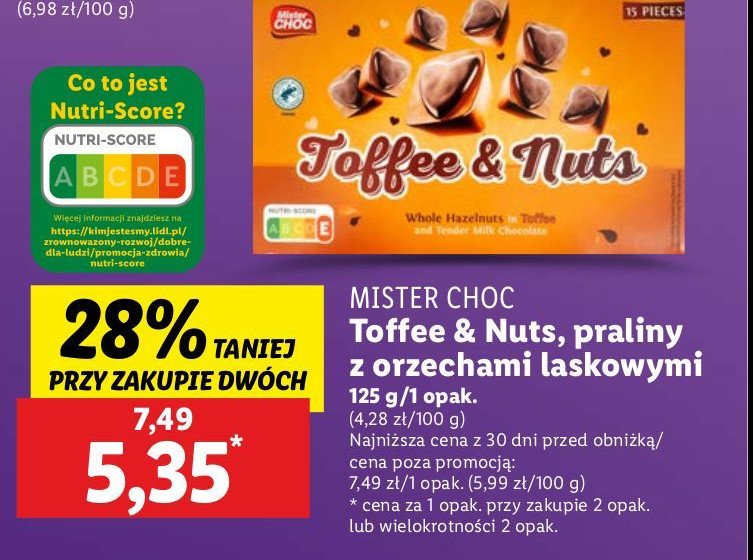 Praliny z orzechami i toffi Mister choc promocja