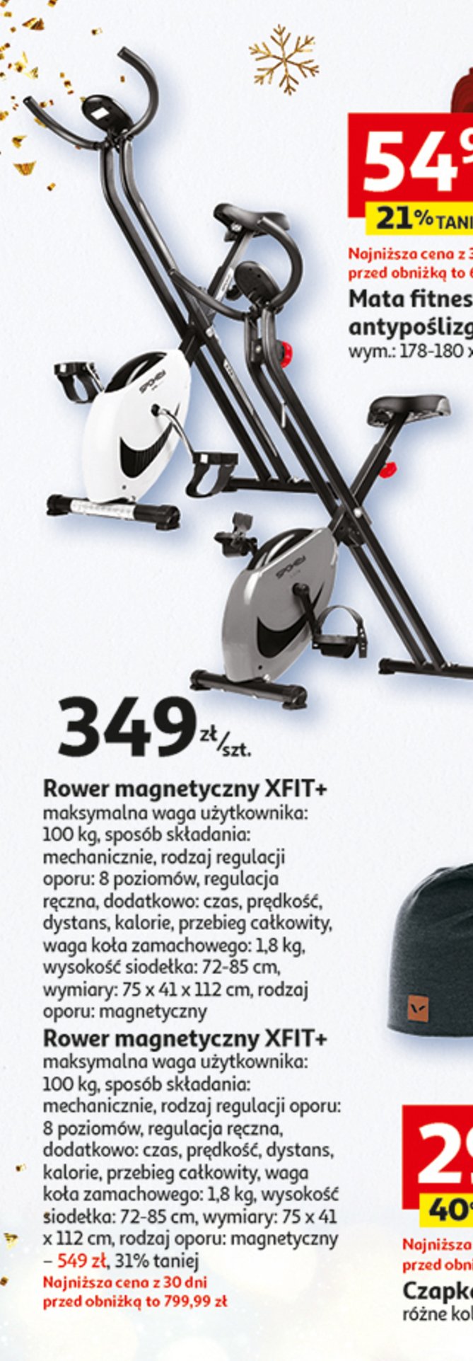 Rower magnetyczny xfit+ bia艂y promocja
