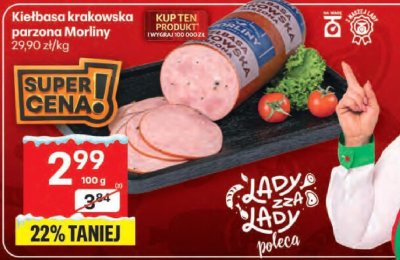 Kiełbasa krakowska parzona Morliny promocja w Delikatesy Centrum