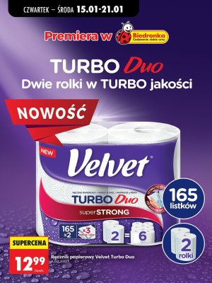 Ręcznik papierowy Velvet Turbo Duo promocja w Biedronka