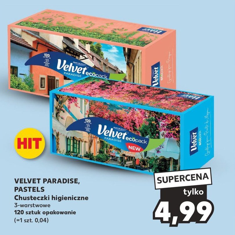 Chusteczki higieniczne paradise Velvet promocja w Kaufland