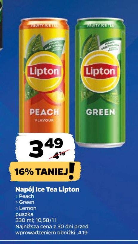 Herbata mrożona lemon Lipton ice tea promocja