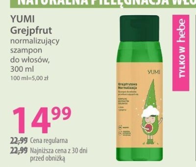 Szampon YUMI Grejpfrut normalizujący do włosów promocja w Hebe