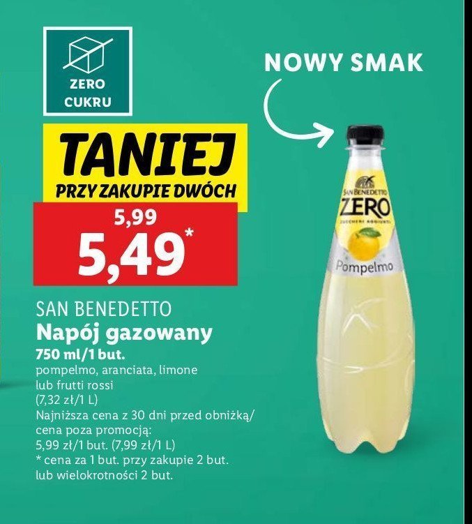 Napój frutti rose San benedetto zero promocja