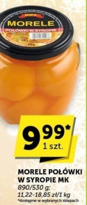 Morele połówki w syropie MK promocja w ABC