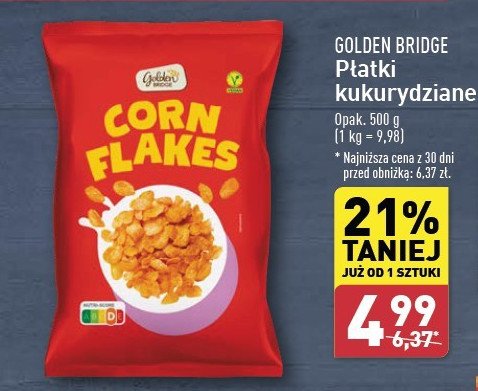 Płatki kukurydziane cornflakes GOLDEN BRIDGE promocja