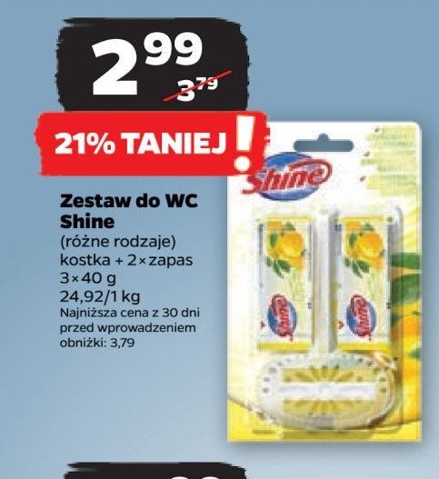 Kostka do wc + 2x zapas lemon Shine classic promocja w Netto