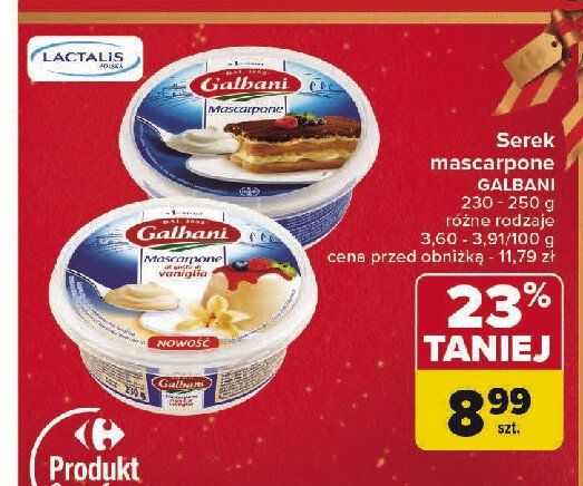 Ser mascarpone o smaku waniliowym Galbani promocja w Carrefour