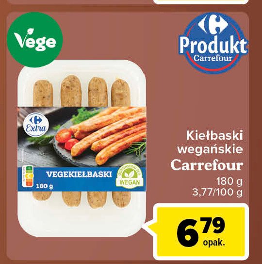 Vegekiełbaski Carrefour veggie promocja