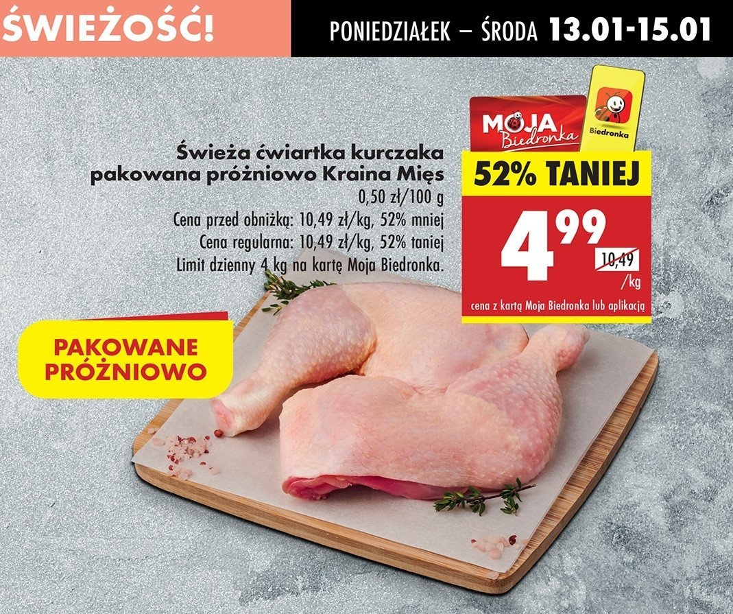 Ćwiartka z kurczaka świeża Kraina mięs promocja