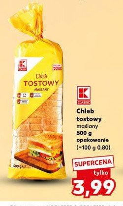 Chleb tostowy maślany K-classic promocja w Kaufland