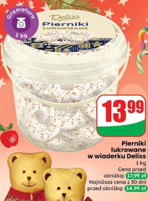 Pierniki lukrowane w wiaderku Deliss promocja w Dino