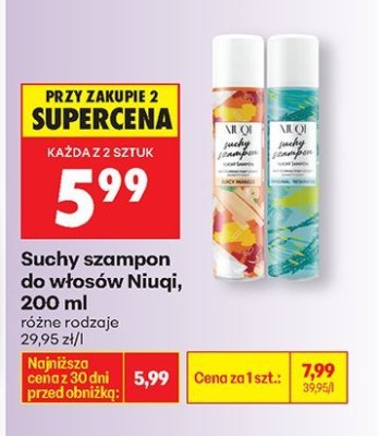 Szampon Suchy szampon do włosów, różne rodzaje promocja w Biedronka