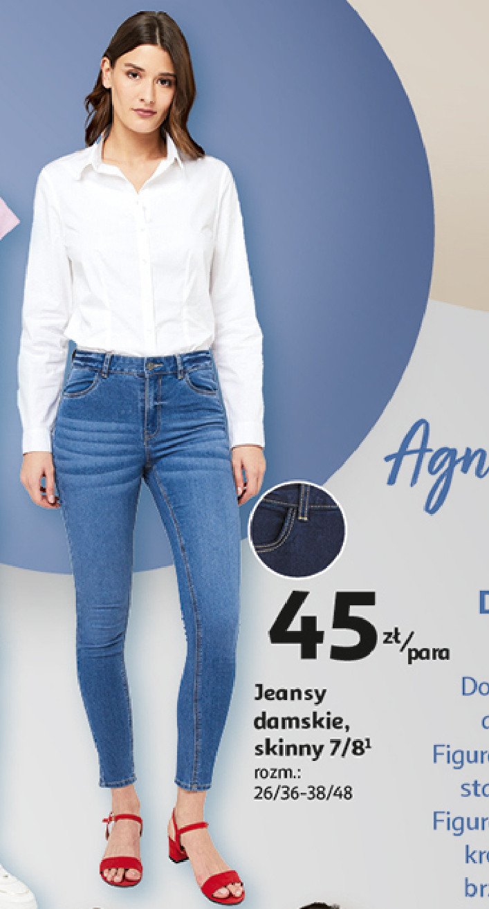 Jeansy damskie 7/8 Auchan inextenso promocja