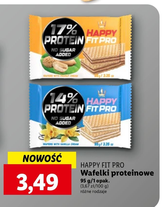 Wafelki proteinowe waniliowe Happy fit pro promocja