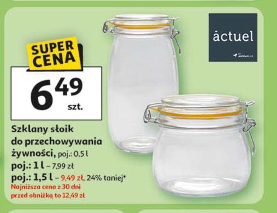 Słoik szklany 1.5 l Actuel promocja w Auchan