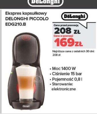 Ekspres kapsułkowy PICCOLO EDG210.B promocja w NEONET