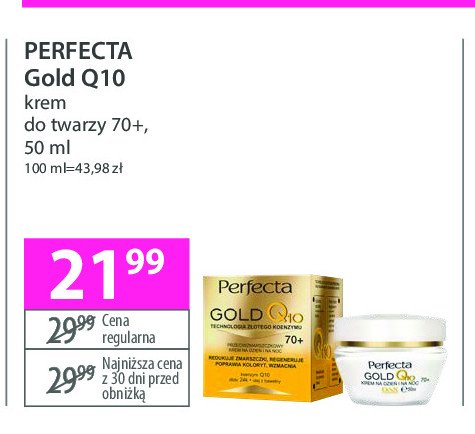 Krem do twarzy 70+ Perfecta gold q10 promocja w Hebe