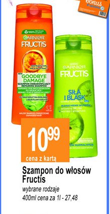 Szampon wzmacniający 2w1 do włosów normalnych Garnier fructis siła i blask promocja