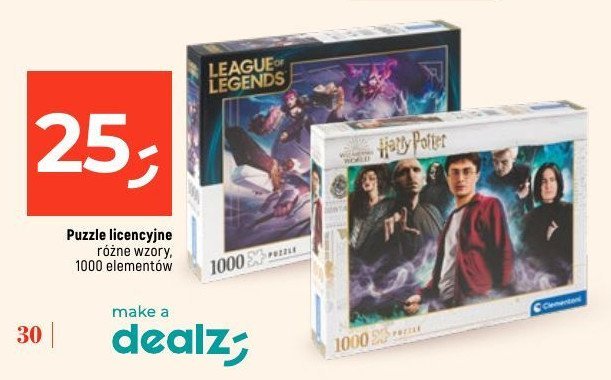 Puzzle 1000 elementów Clementoni promocja w Dealz