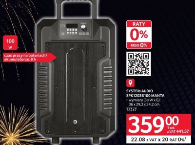 System audio SPK1203B100 Manta promocja w Selgros