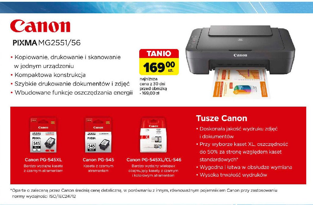 Urządzenie wielofunkcyjne pixma mg 2551 Canon promocja w Carrefour