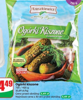 Ogórki kiszone  promocja w Dino