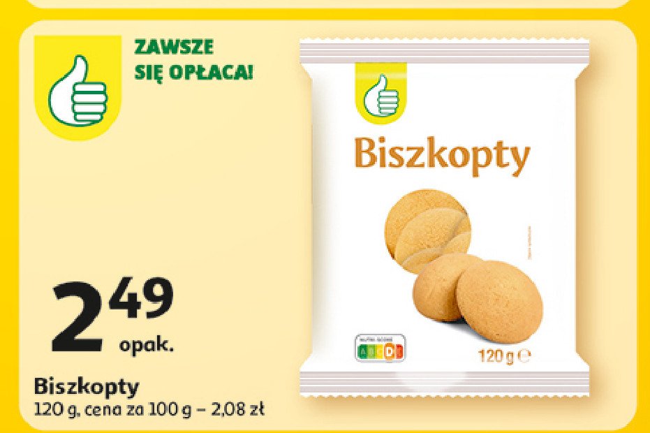 Biszkopty Podniesiony kciuk promocja w Auchan