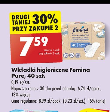 Wkładki normal Femina pure promocja