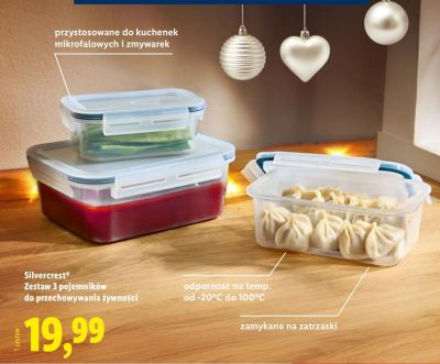 Zestaw 3 pojemników do przechowywania żywności  promocja w Lidl
