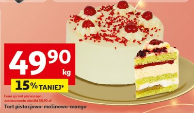 Tort pistacjowo-malinowo-mango Auchan promocja w Auchan