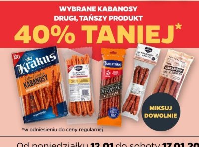 Wybrane kabanosy DRUGIE -40% promocja w Netto