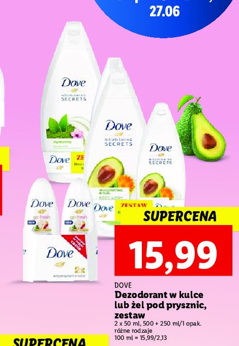 Żel pod prysznic awakening ritual + indulging ritual Dove nourishing secrets promocja