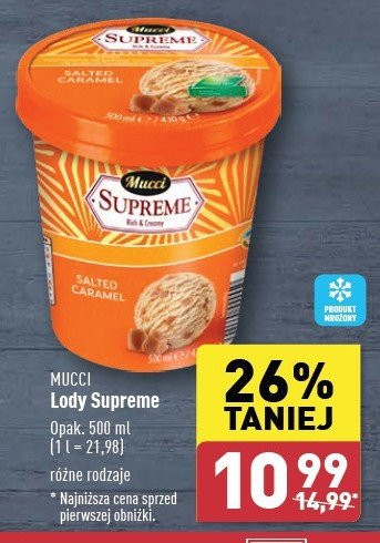 Lody salted caramel Mucci supreme rich & creamy promocja w ABC