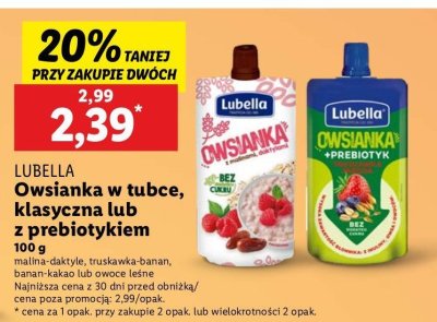 Owsianka bananowo-truskawkowa Lubella promocja