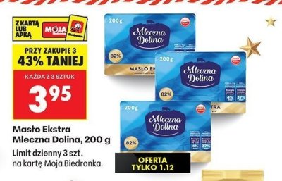 Masło Ekstra Mleczna Dolina, 200 g promocja w Biedronka