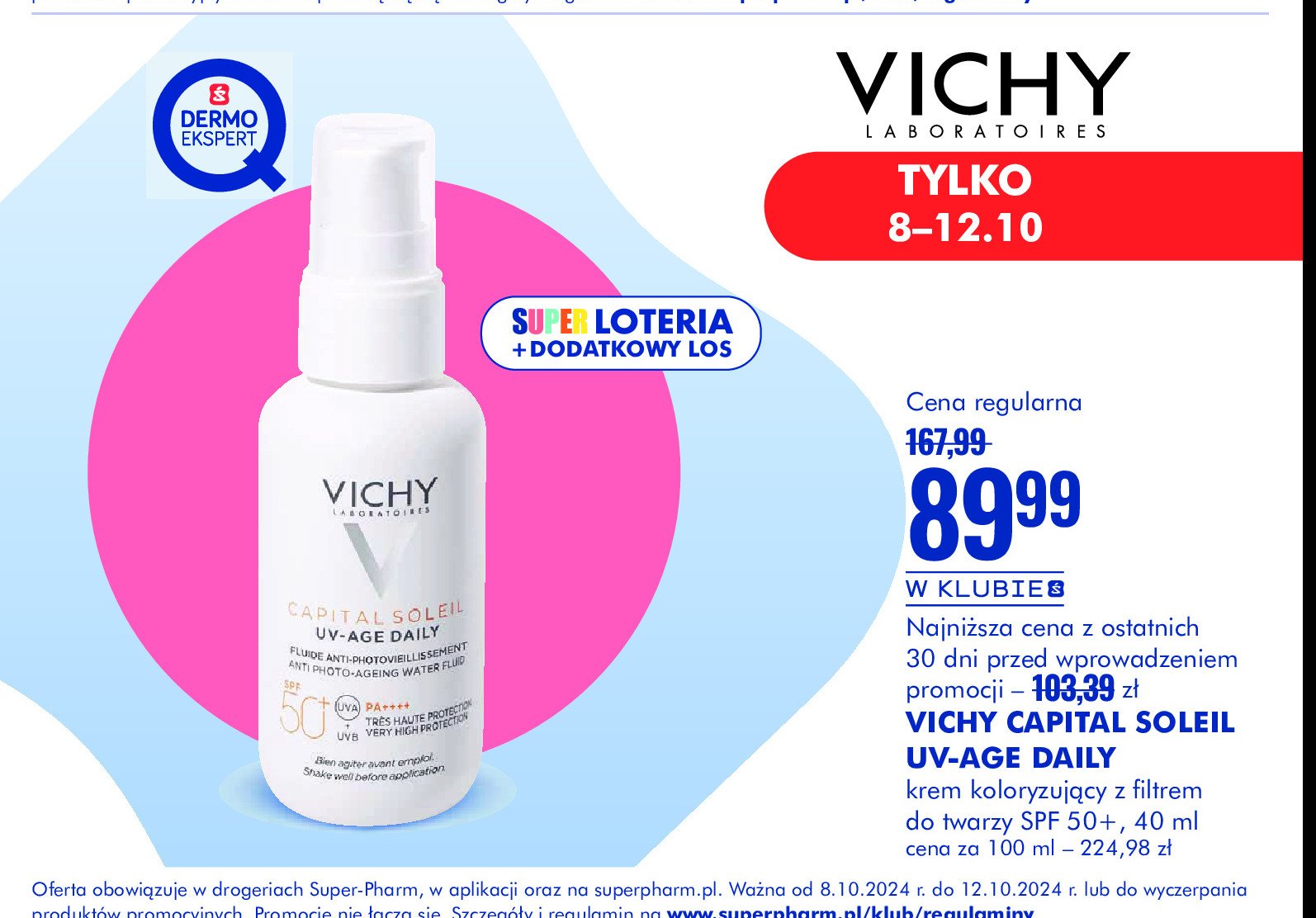 Krem koloryzujący spf50+ VICHY CAPITAL SOLEIL promocja w Super-Pharm