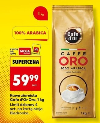 Kawa ziarnista Cafe d'Or Oro, 1 kg promocja w Biedronka