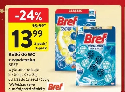 Kostka do wc chlorine Bref blue aktiv promocja