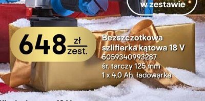 Szlifierka kątowa bezszczotkowa Erbauer 18V 5059340992287 promocja w Castorama
