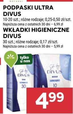 Wkładki higieniczne Divus promocja w Stokrotka