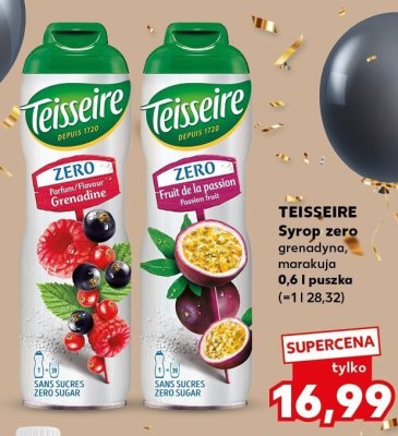 Syrop TEISSEIRE Syrop zero grenadyna, marakuja 0,6 l puszka promocja w Kaufland